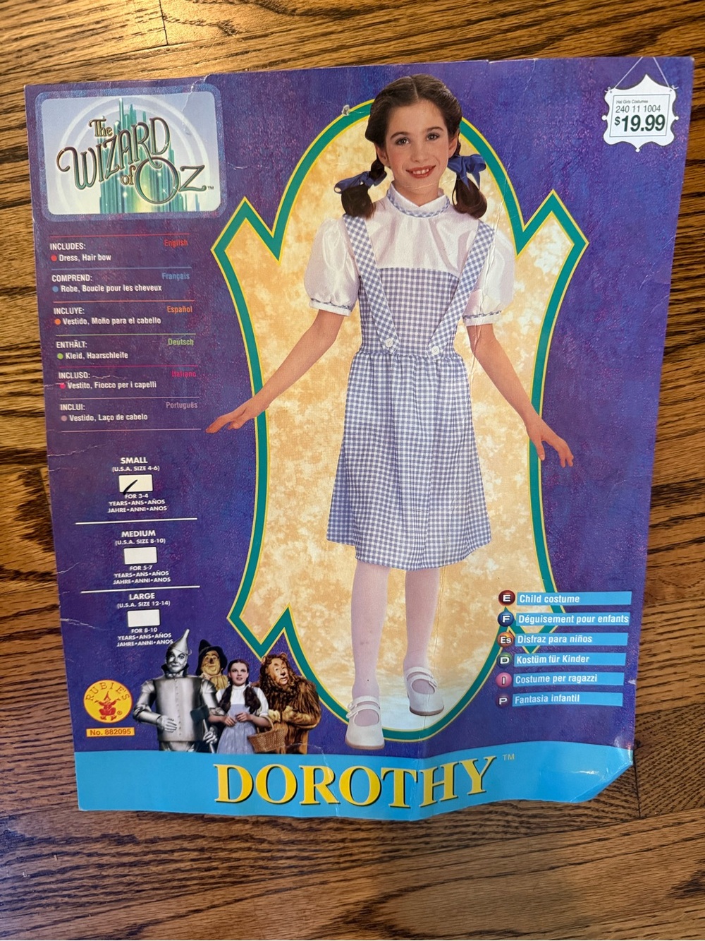 Dorothy Kids Costume - Blue Gingham Dress with White Blouse